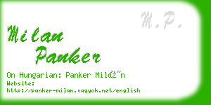 milan panker business card